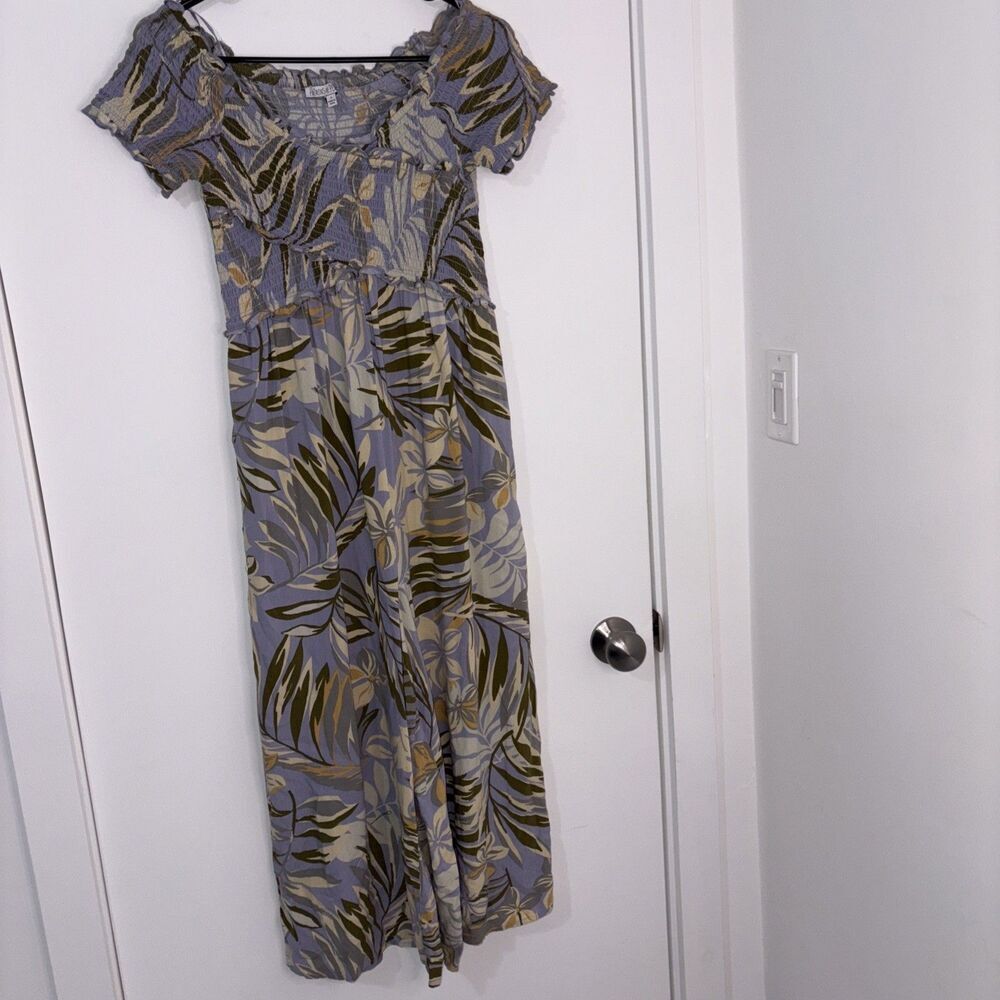 Patrons of Peace Women's Smock Cross‎ Tropical Floral Jumpsuit L Wide Leg NWT